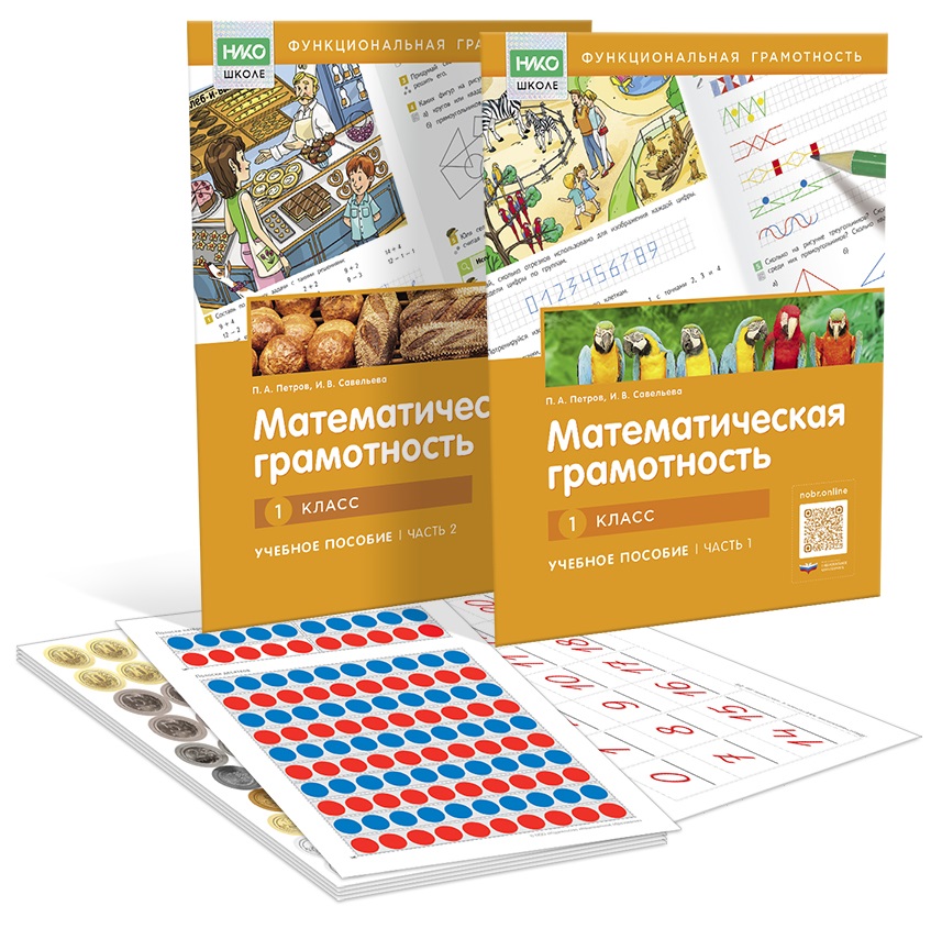 Математическая грамотность. Учебное пособие. 1 класс. Комплект в двух частях с рабочими материалами
